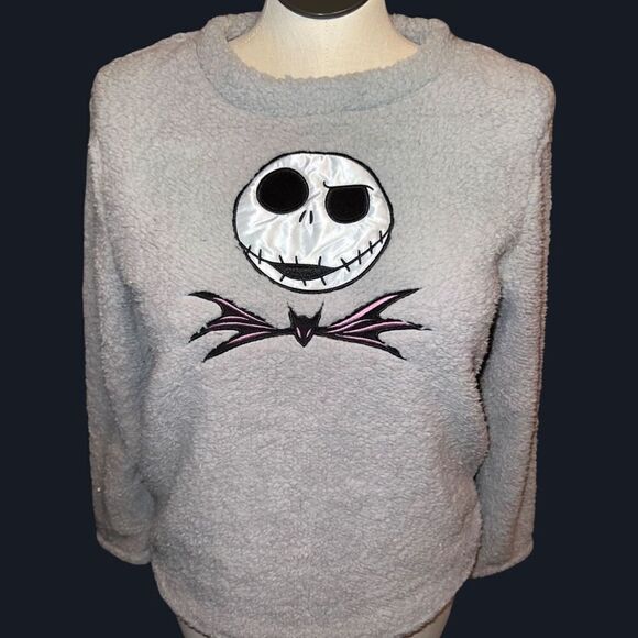 🎄 NWT The Nightmare Before Christmas Fleece Sleepwear Sweater Medium - Picture 1 of 4